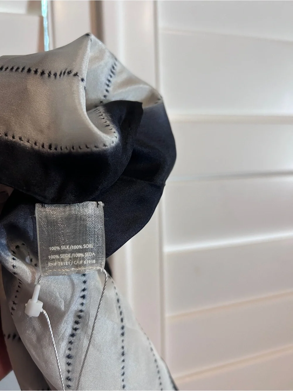 Eileen Fisher Silk scarf Gray Black One Size